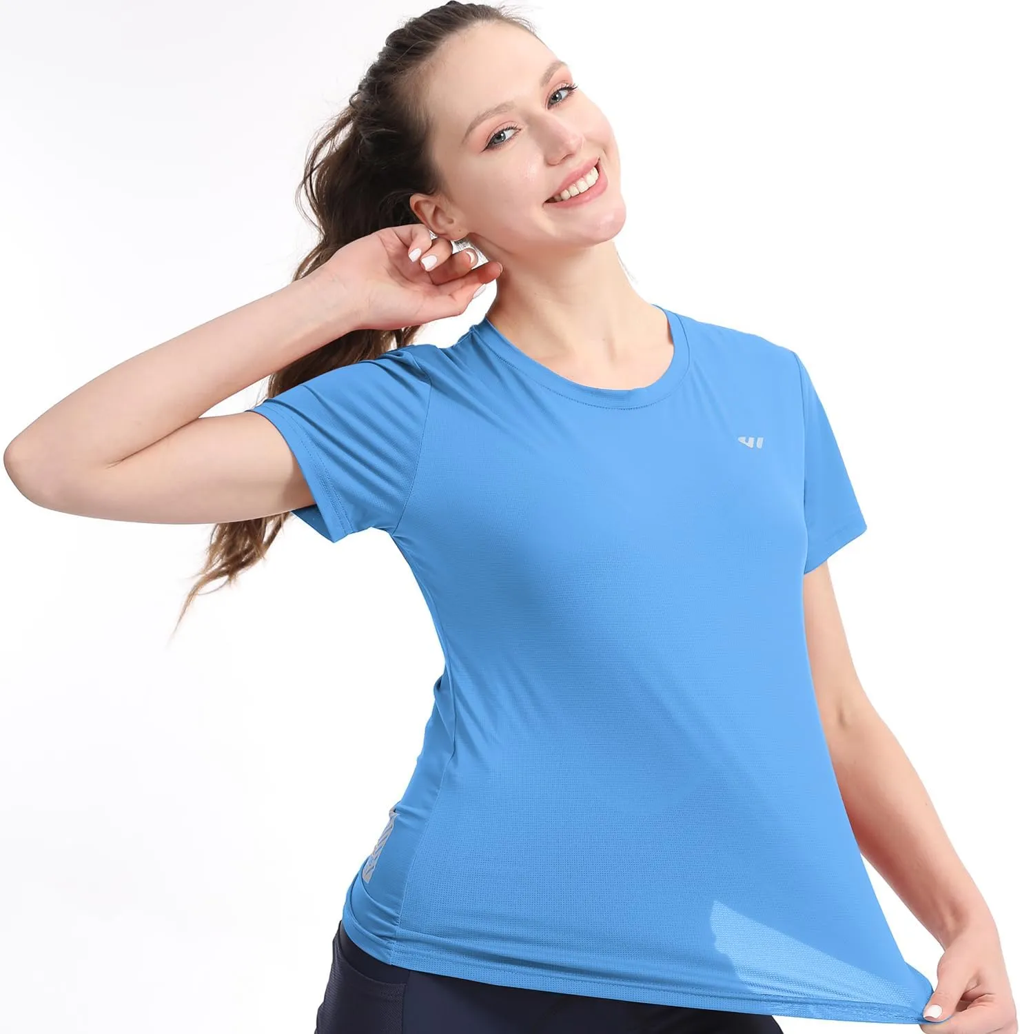 3-5 Pack Workout Shirts Women Running Quick Dry Crew Neck Gym Moisture Wicking T-Shirts Athletic Yoga Tee Top UPF 50 