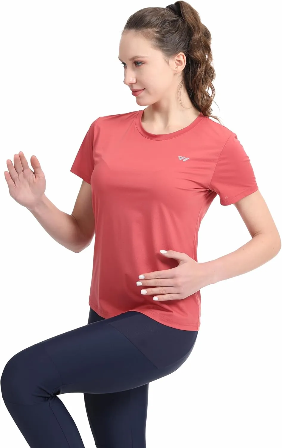 3-5 Pack Workout Shirts Women Running Quick Dry Crew Neck Gym Moisture Wicking T-Shirts Athletic Yoga Tee Top UPF 50 