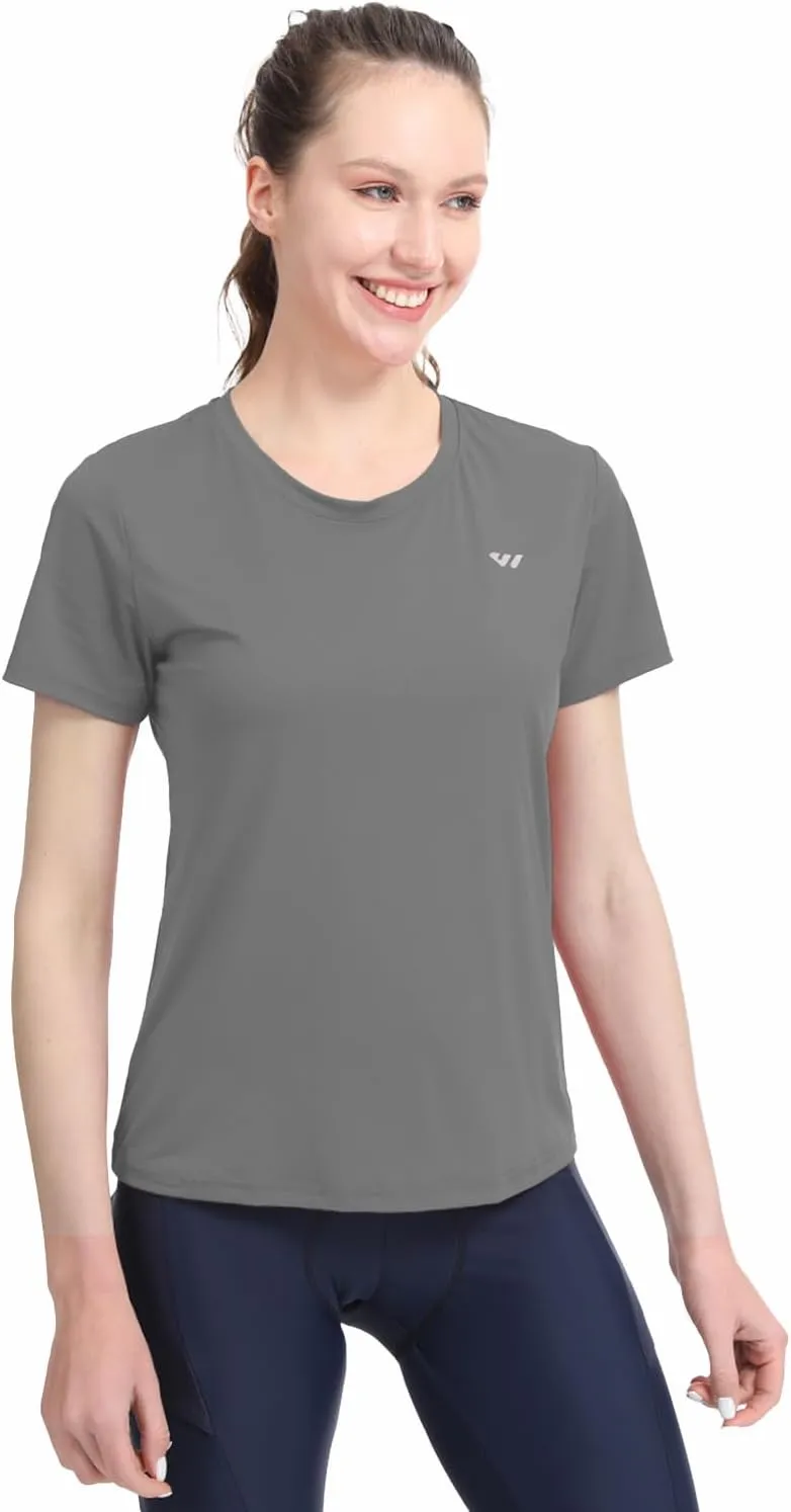 3-5 Pack Workout Shirts Women Running Quick Dry Crew Neck Gym Moisture Wicking T-Shirts Athletic Yoga Tee Top UPF 50 