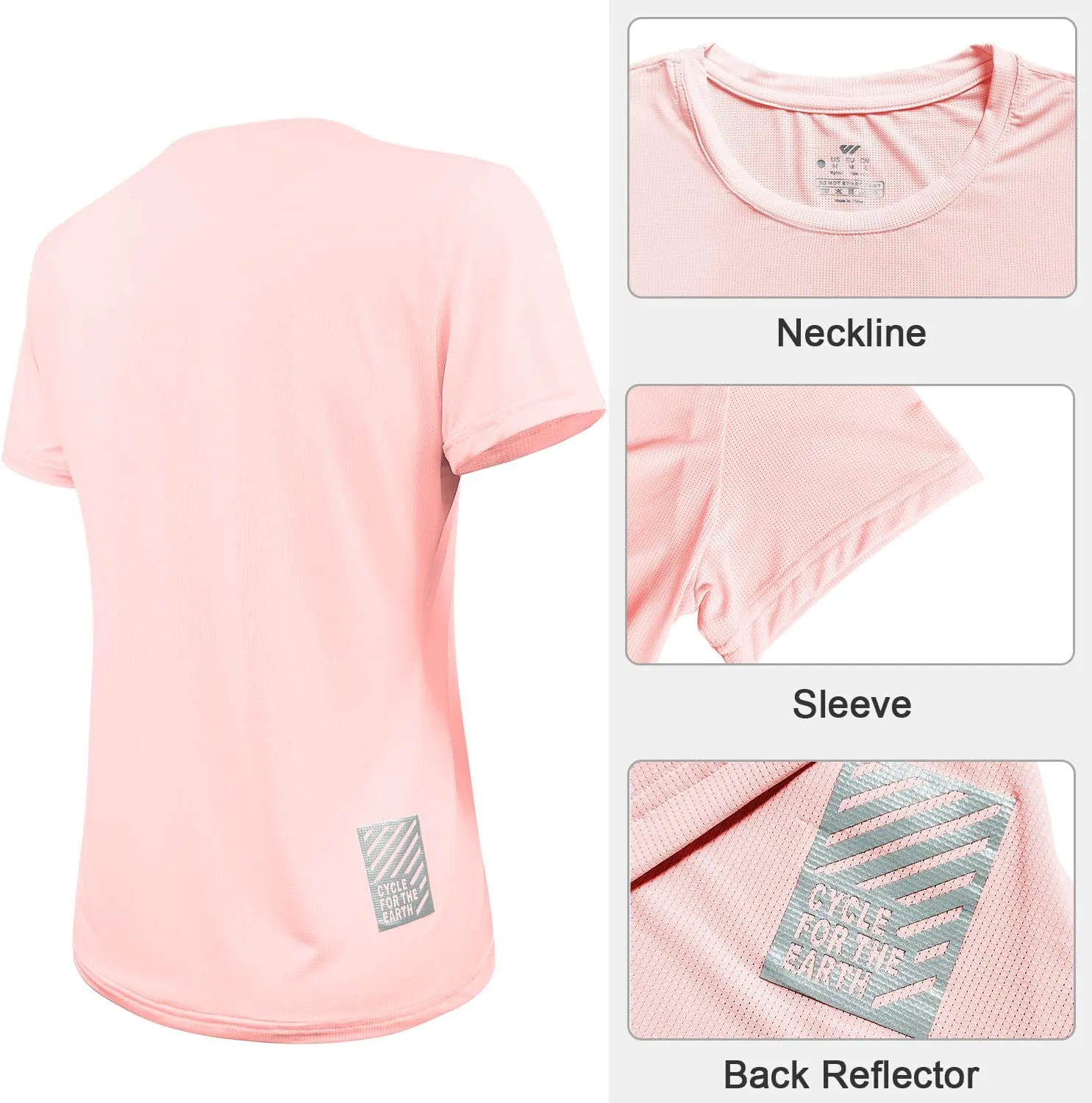 3-5 Pack Workout Shirts Women Running Quick Dry Crew Neck Gym Moisture Wicking T-Shirts Athletic Yoga Tee Top UPF 50 