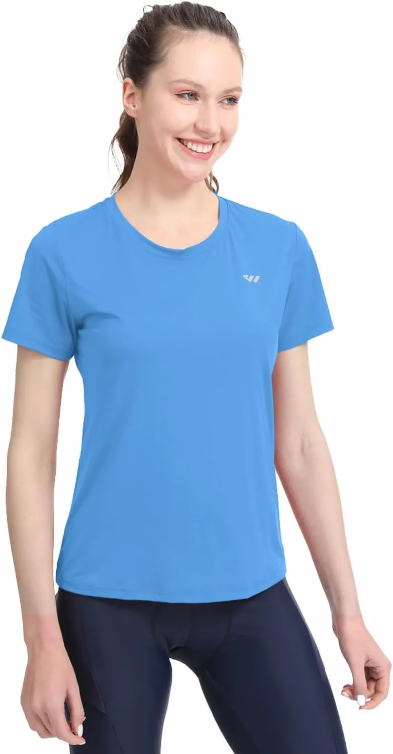 3-5 Pack Workout Shirts Women Running Quick Dry Crew Neck Gym Moisture Wicking T-Shirts Athletic Yoga Tee Top UPF 50 