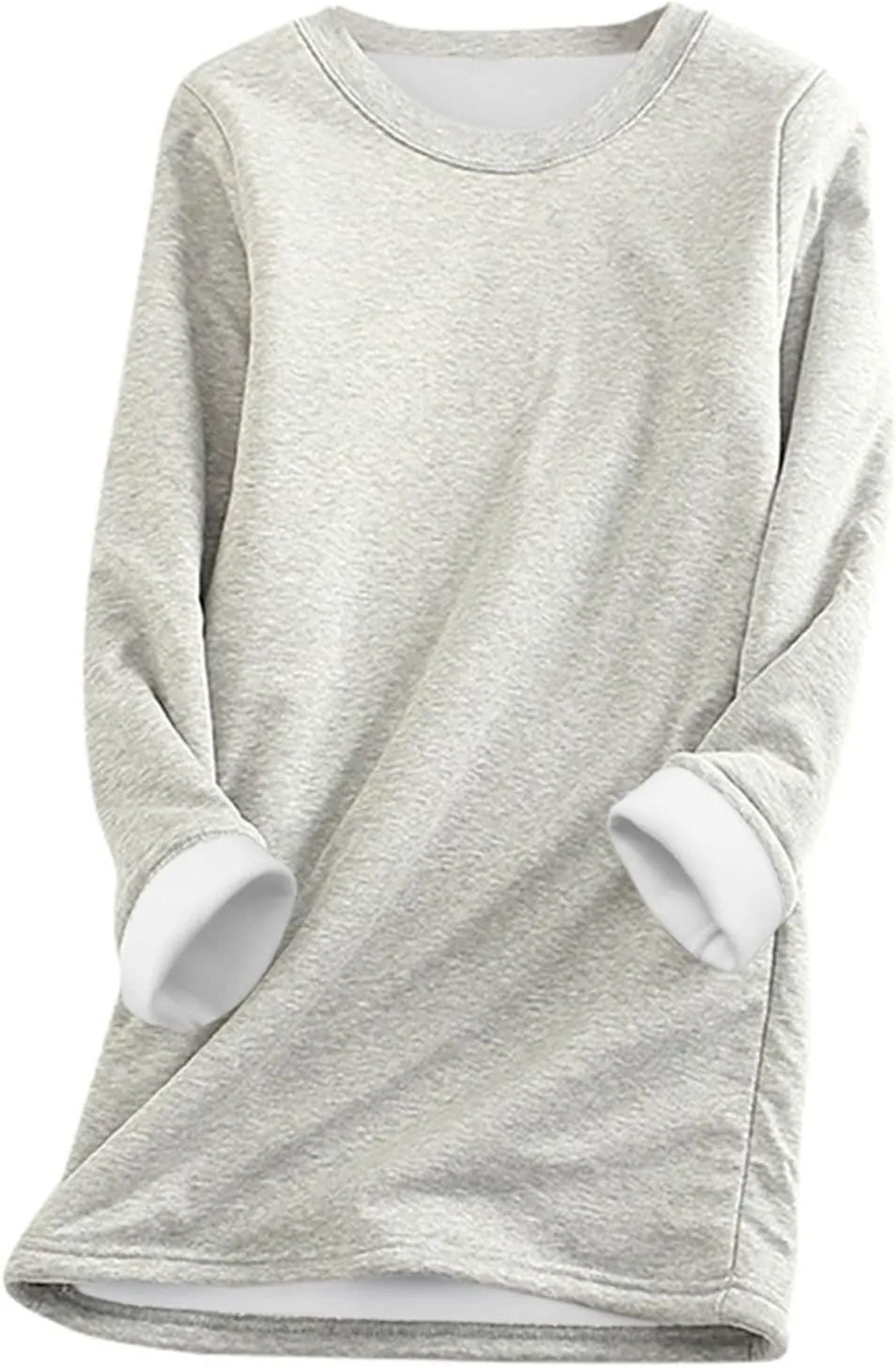 aihihe Women's Winter Warm Fleece Sherpa Lined Sweatshirts Plus Size Crewneck Casual Fluffy Loungewear Thermal Pullover