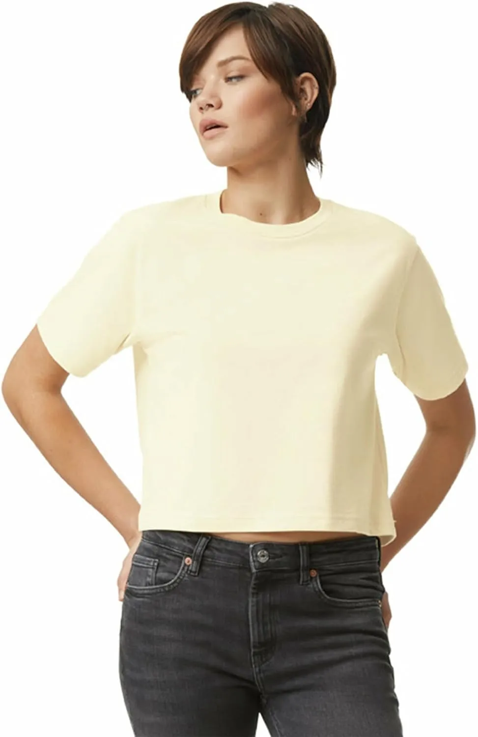 American Apparel Women's Fine Jersey Boxy T-Shirt, Style G102, 2-Pack