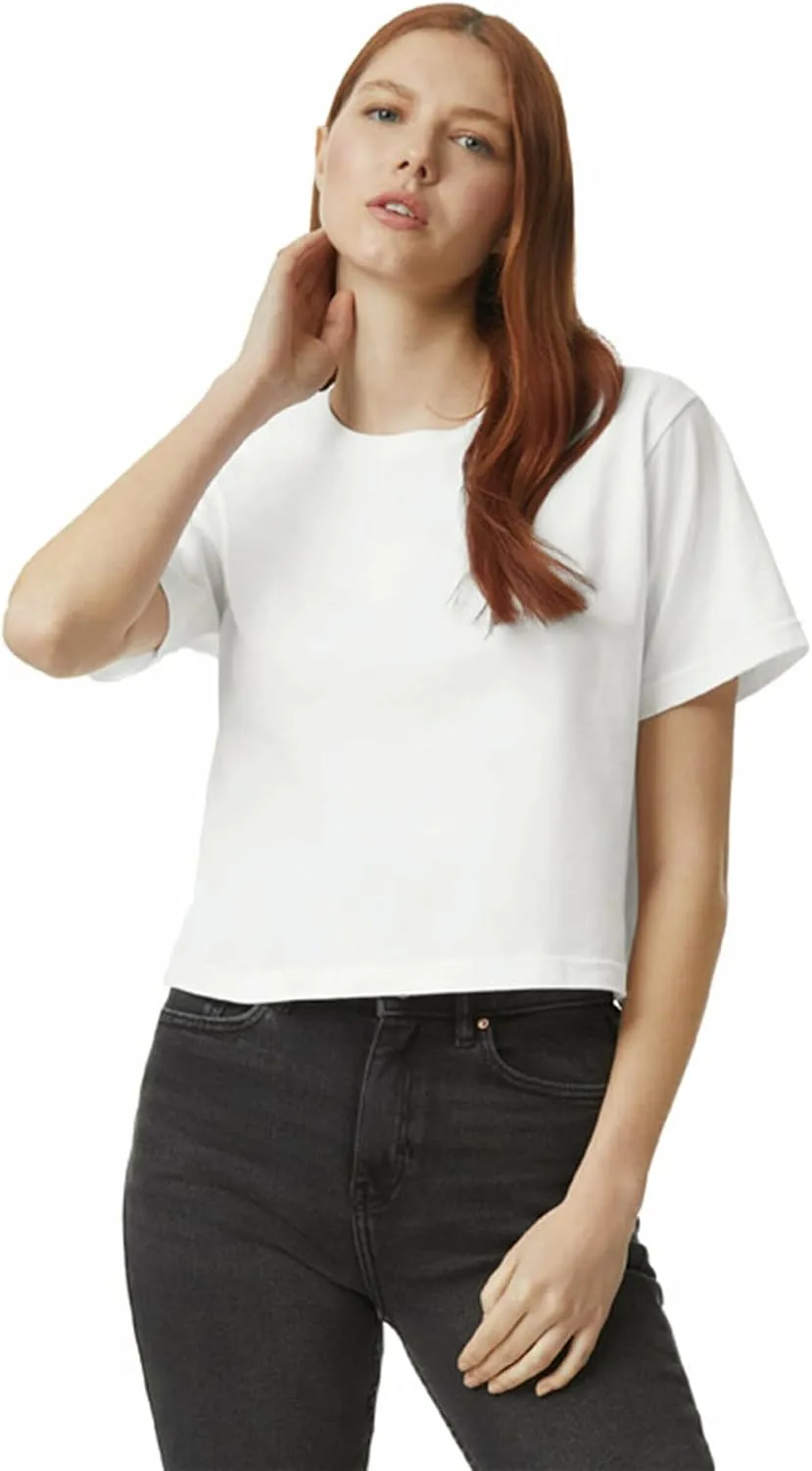 American Apparel Women's Fine Jersey Boxy T-Shirt, Style G102, 2-Pack