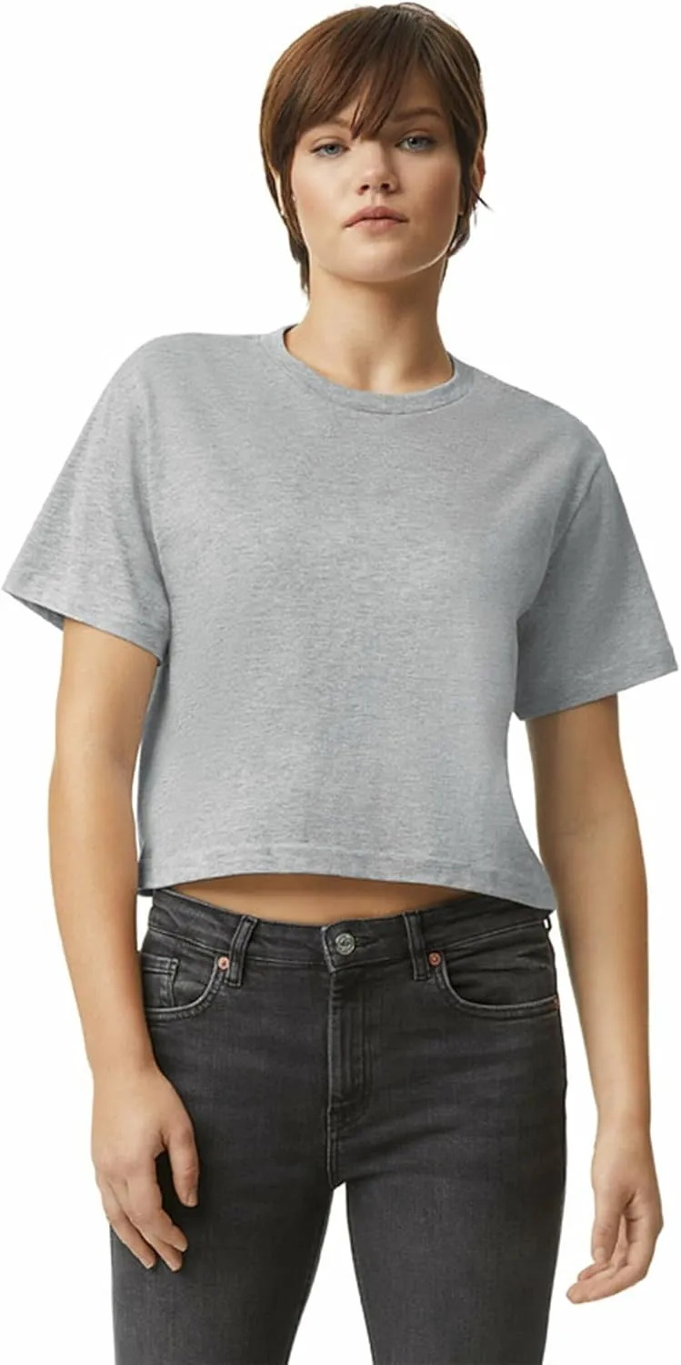 American Apparel Women's Fine Jersey Boxy T-Shirt, Style G102, 2-Pack