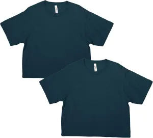 American Apparel Women's Fine Jersey Boxy T-Shirt, Style G102, 2-Pack