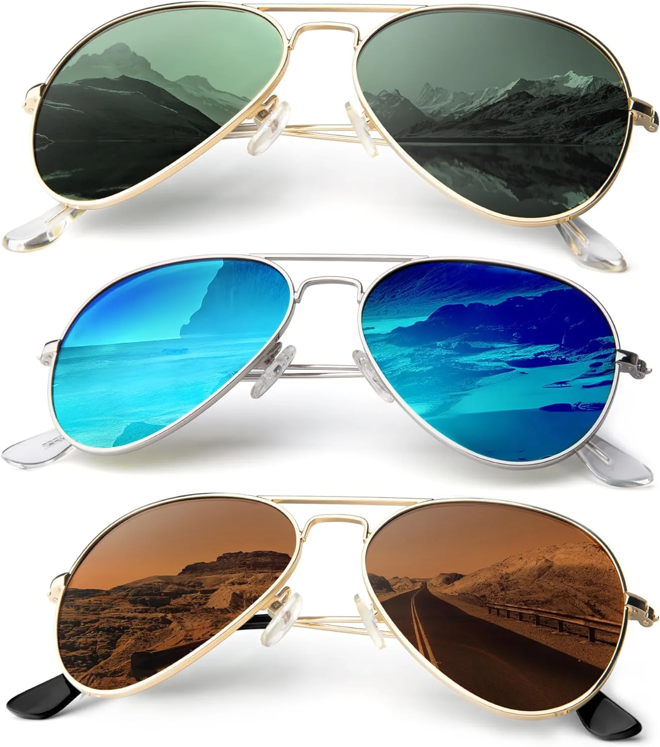 Aviator-Sunglasses-Men Polarized Sunglasses Women: Pilot Sun Glasses UV Protection for Driving Golf Fishing