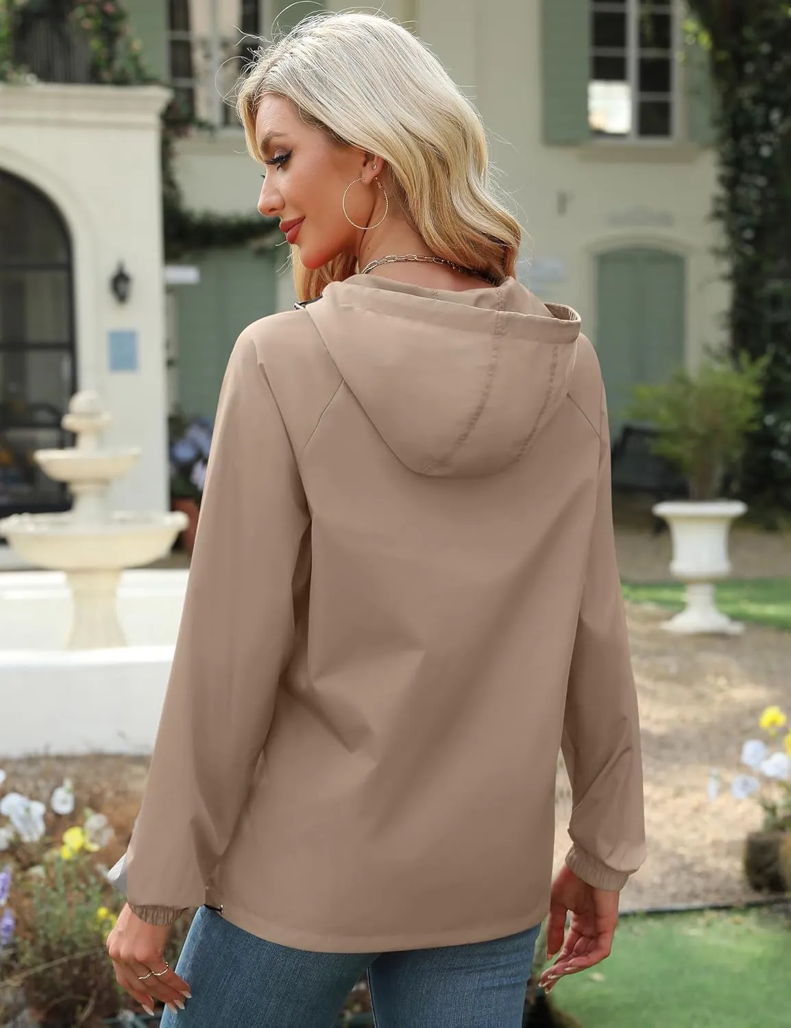 Avoogue Rain Jackets for Women with Hooded Lightweight Packable Rain Coat