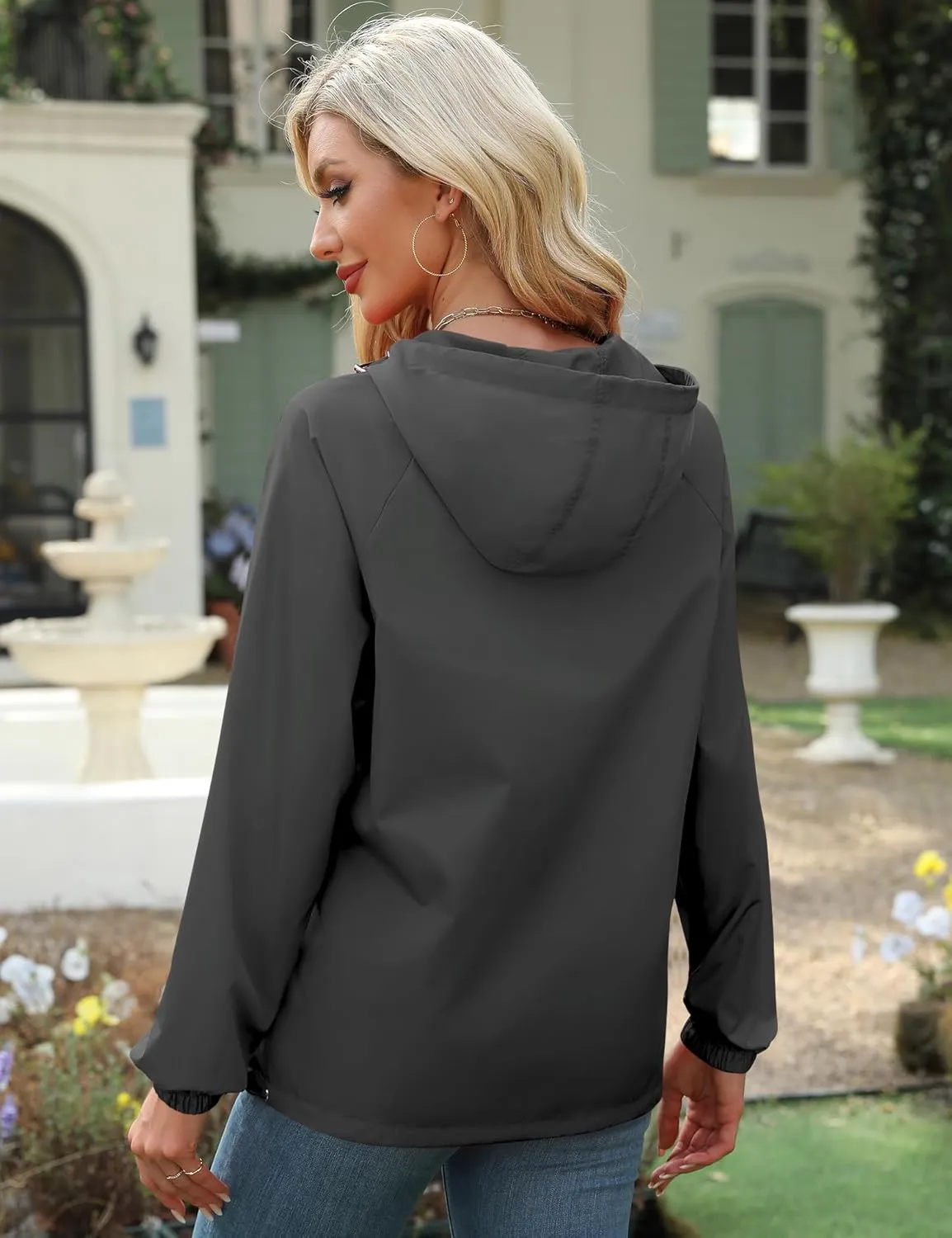 Avoogue Rain Jackets for Women with Hooded Lightweight Packable Rain Coat
