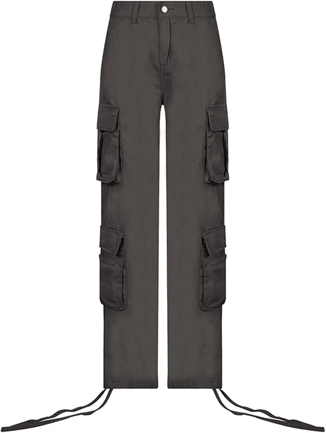 Awoscut Women's Y2k Cargo Pants Casual Straight Leg High Rise Baggy Joggers Trousers with Multiple Pockets Streetwear