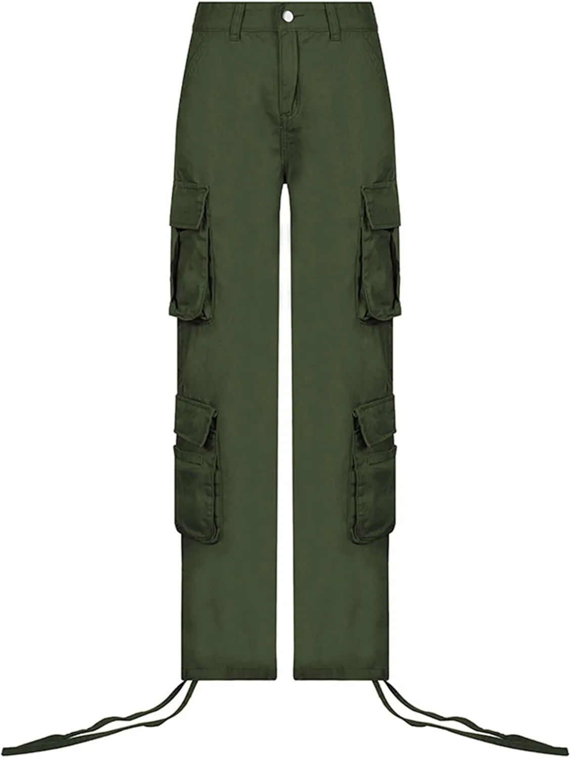 Awoscut Women's Y2k Cargo Pants Casual Straight Leg High Rise Baggy Joggers Trousers with Multiple Pockets Streetwear