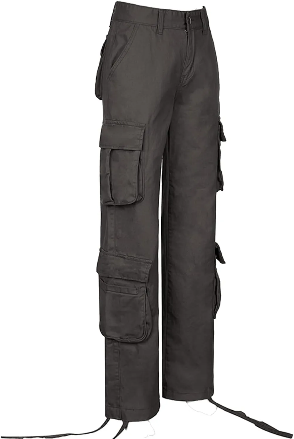 Awoscut Women's Y2k Cargo Pants Casual Straight Leg High Rise Baggy Joggers Trousers with Multiple Pockets Streetwear
