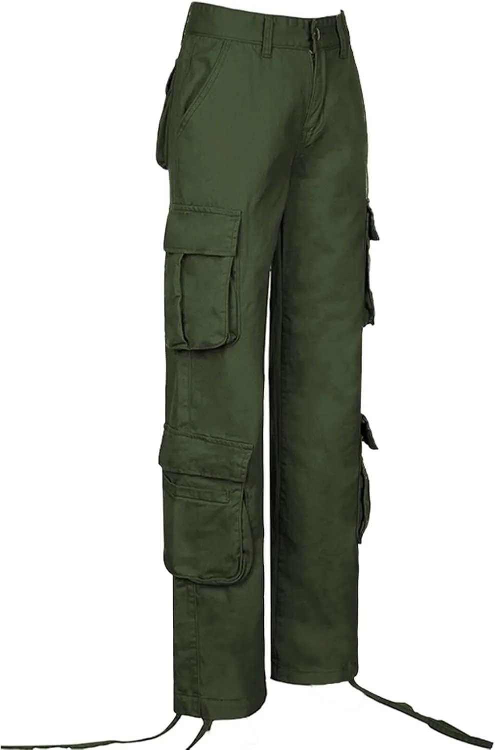Awoscut Women's Y2k Cargo Pants Casual Straight Leg High Rise Baggy Joggers Trousers with Multiple Pockets Streetwear