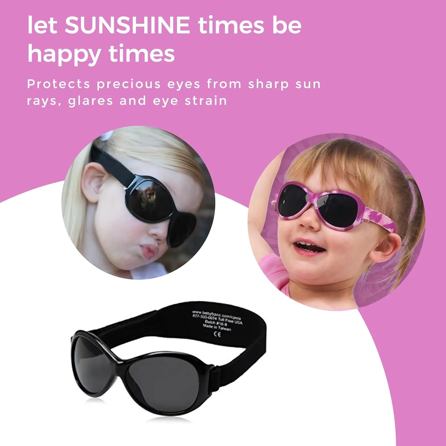 Baby Banz Retro Oval Baby Sunglasses - 0-24 Months – 100% UV Eye Protection