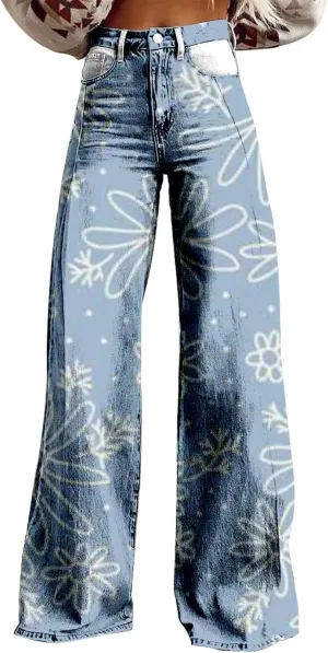 Baggy Jean for Woman 2025 Summer Casual Wide Leg Dark Wash Vintage Pant Y2K Street Fashion Denim Boyfriend Pants