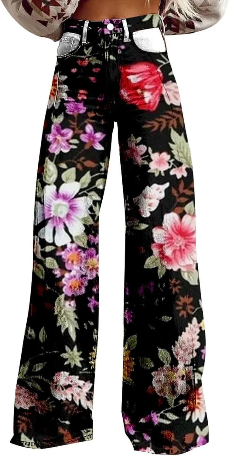 Baggy Jean for Woman 2025 Summer Casual Wide Leg Dark Wash Vintage Pant Y2K Street Fashion Denim Boyfriend Pants