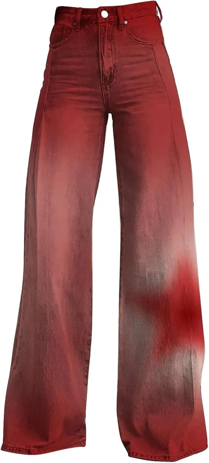 Baggy Jean for Woman 2025 Summer Casual Wide Leg Dark Wash Vintage Pant Y2K Street Fashion Denim Boyfriend Pants