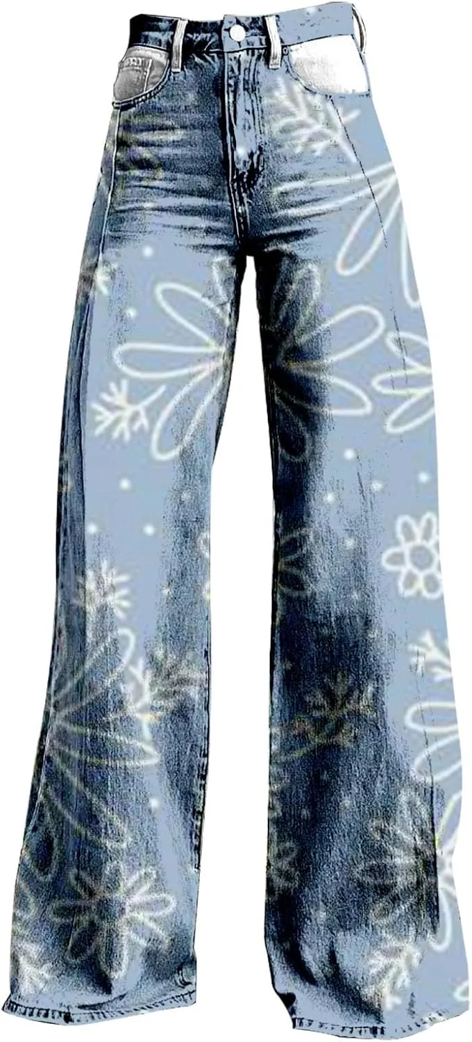 Baggy Jean for Woman 2025 Summer Casual Wide Leg Dark Wash Vintage Pant Y2K Street Fashion Denim Boyfriend Pants