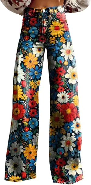 Baggy Jean for Woman 2025 Summer Dark Wash Vintage Pant Women's Y2K Street Fashion Wide Leg Denim Pant