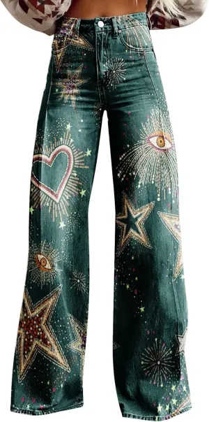 Baggy Jean for Woman 2025 Summer Dark Wash Vintage Pant Women's Y2K Street Fashion Wide Leg Denim Pant