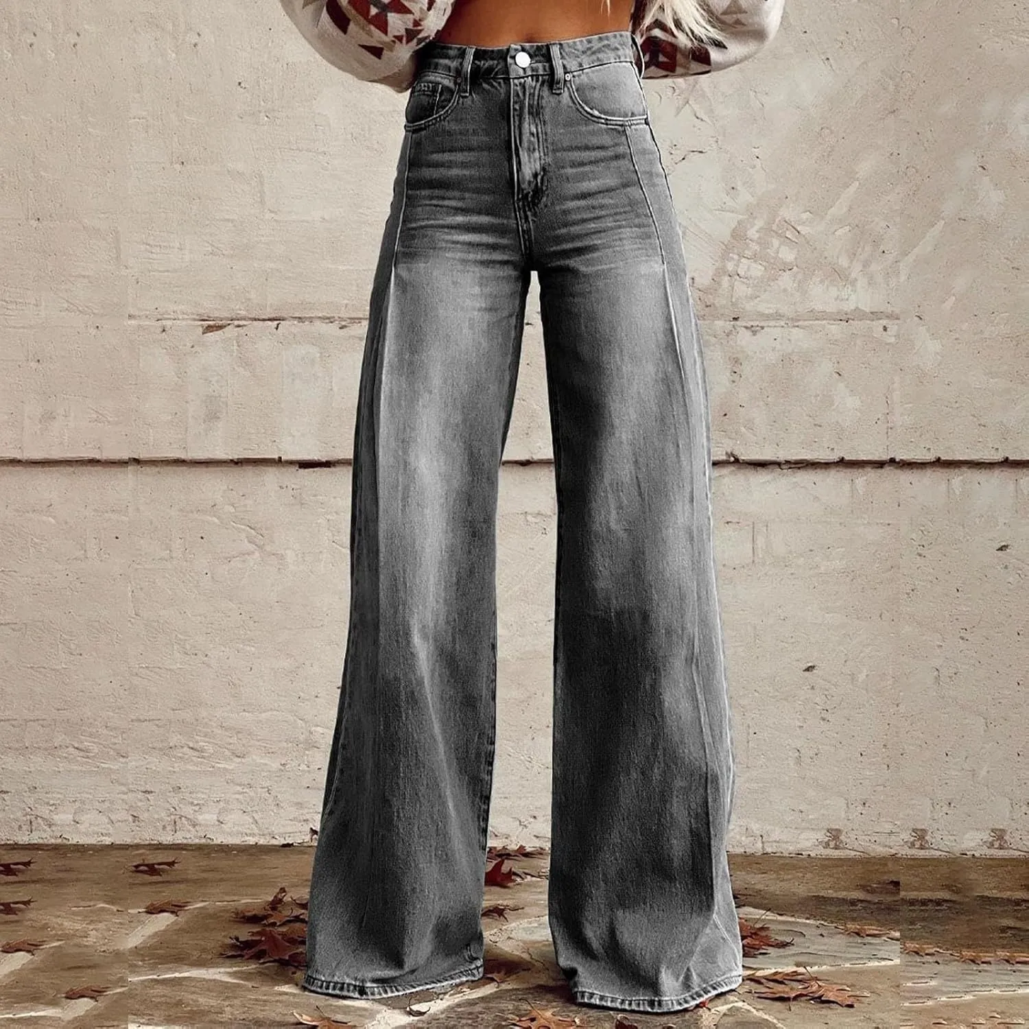 Baggy Jean for Women 2025 Summer Wide Leg Dark Wash 90s Jean Vintage Pant Street Denim Pant