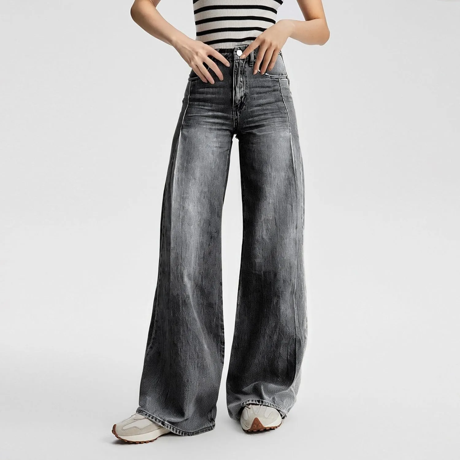 Baggy Jean for Women 2025 Summer Wide Leg Dark Wash 90s Jean Vintage Pant Street Denim Pant