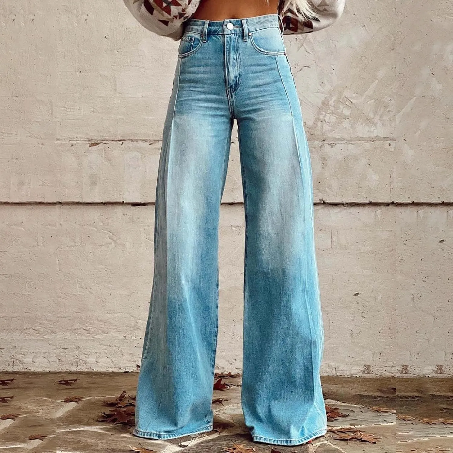 Baggy Wide Leg Jeans Woman 2025 Summer Dark Wash Vintage Pant Trendy Y2K Street Fashion Denim Pant with Pockets
