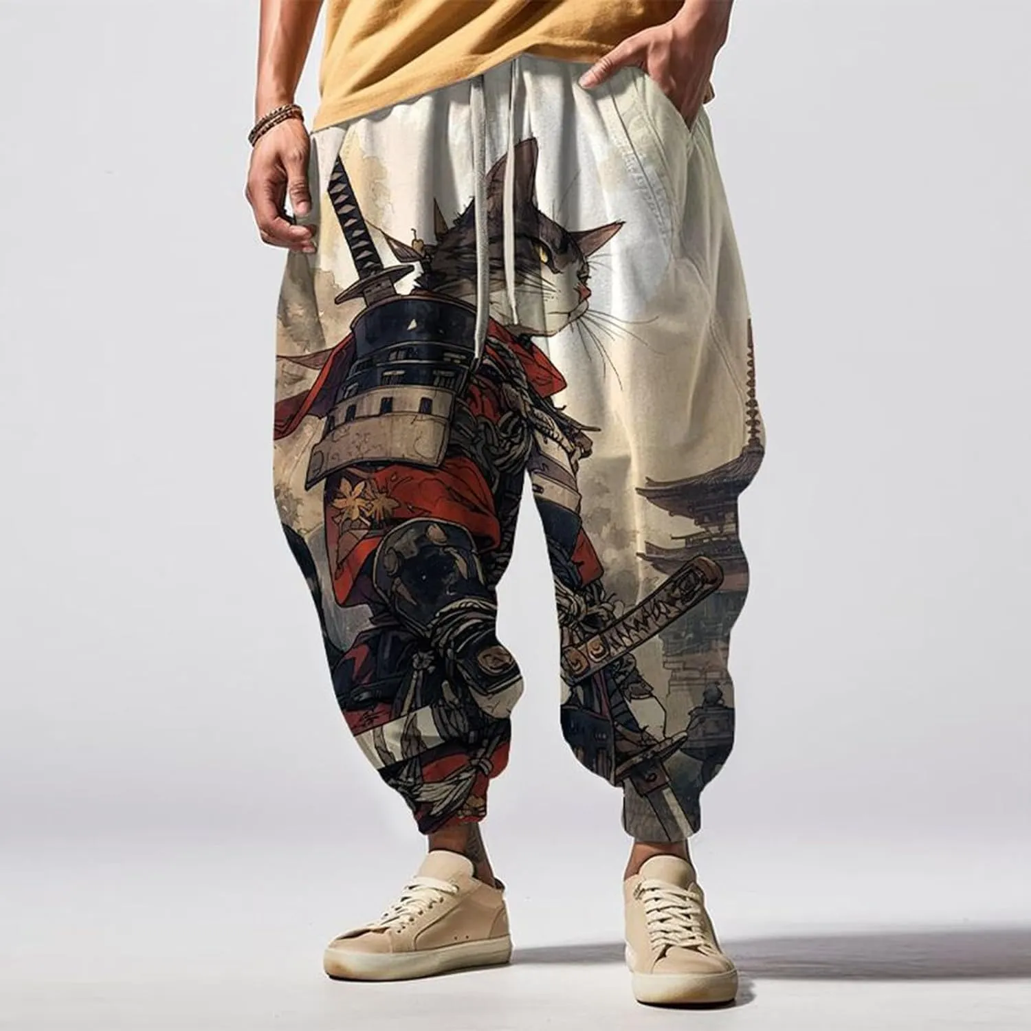 Baggy Wide Leg Pants Fashion Street Feel Casual Sweatpants Mens Drawstring Aladdil Hippie Harem Pants Yoga Pants Men