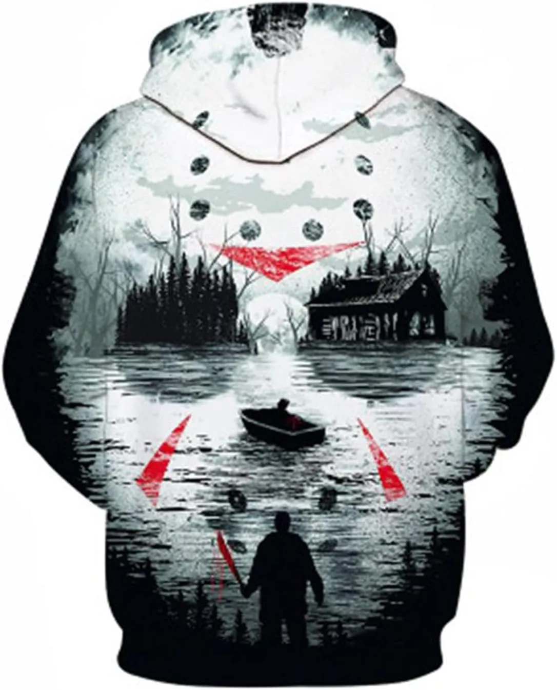 Big And Tall Hoodies For Men Mens Hooded Sweatshirt Casual 3D Printed Long Sleeve Pullover Loose Hoodie Top Happy Hoodies