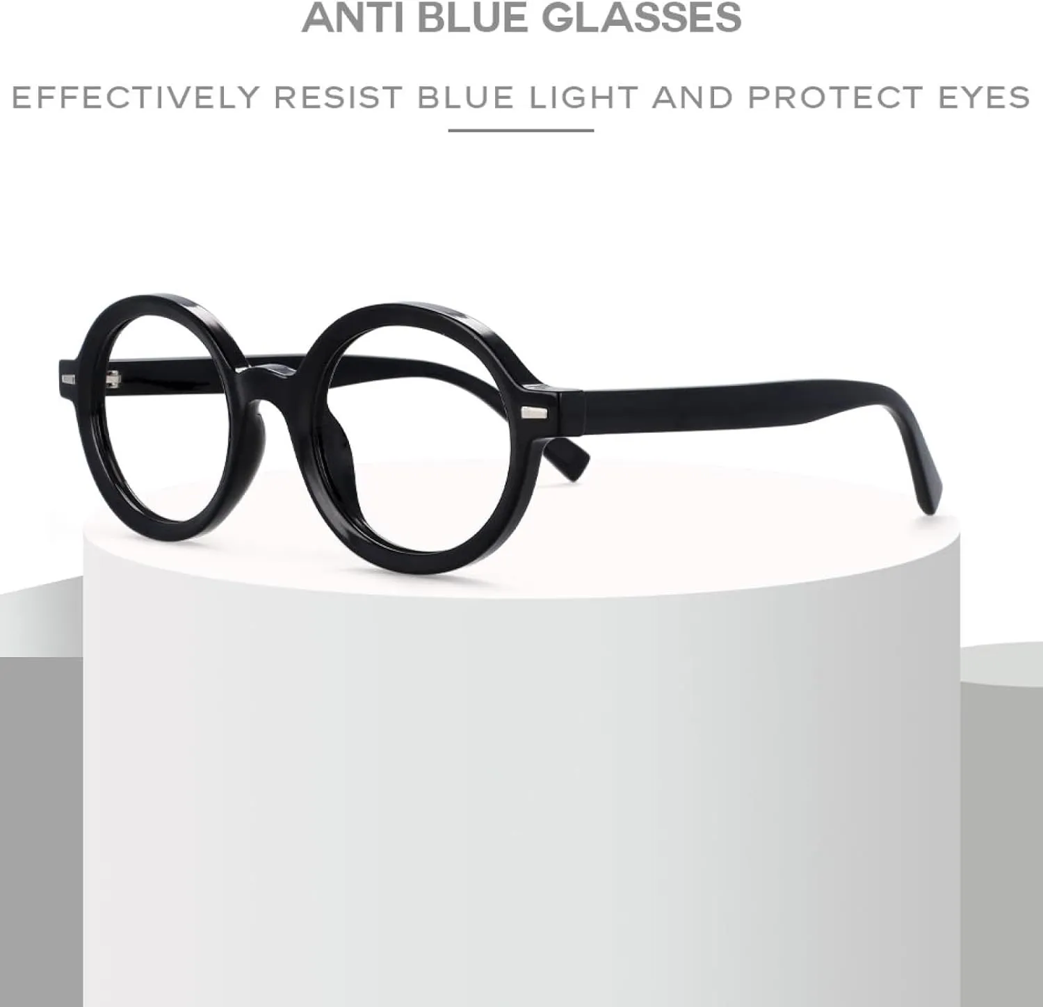 Big Frame Retro Oval Glasses Men Women Rivet Fashion