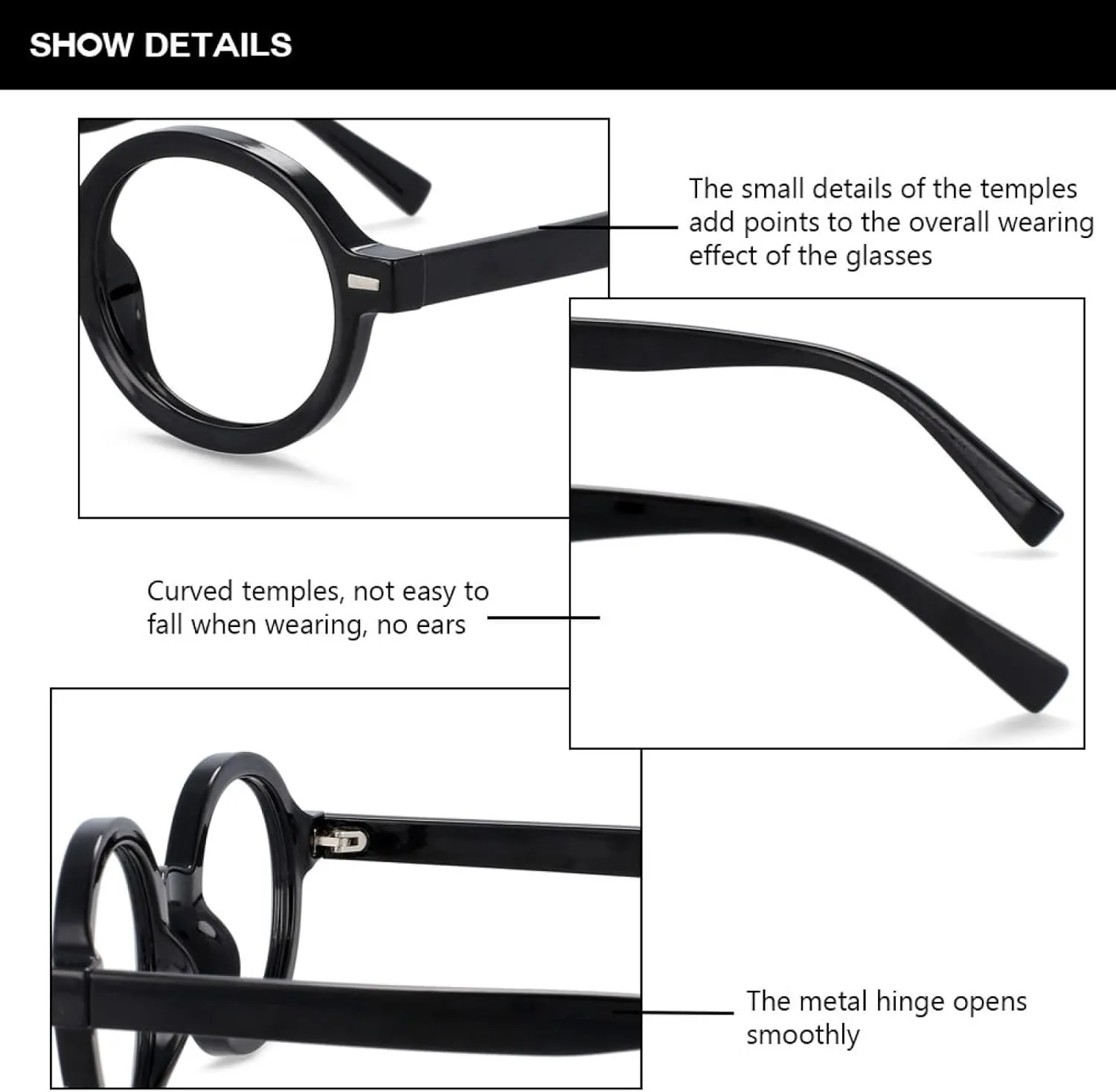 Big Frame Retro Oval Glasses Men Women Rivet Fashion
