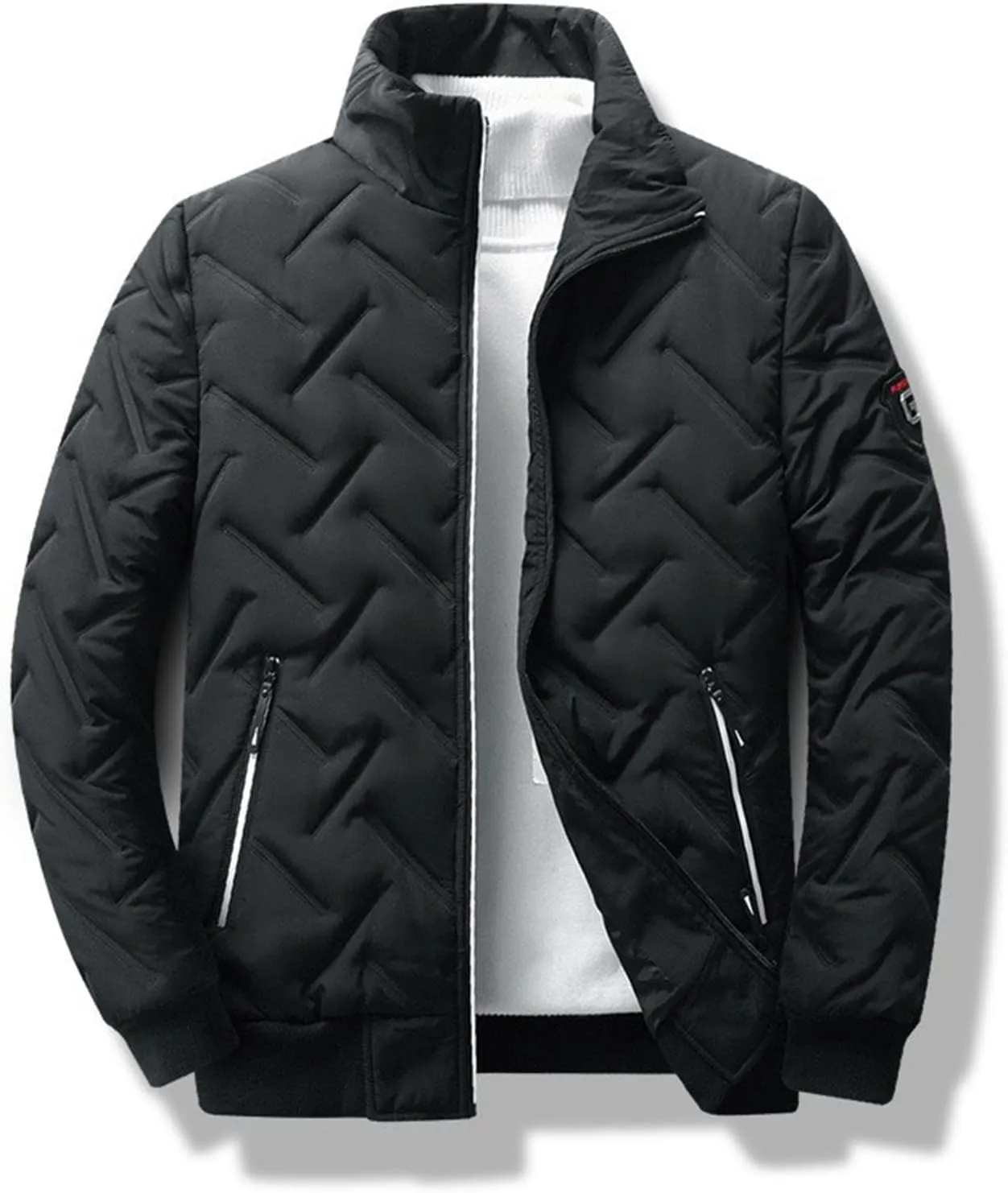 Bomber Jacket for Men Lightweight Cargo Jacket Coat Button Up Winter Outerwear Fashion Casual Stand Collar Coats