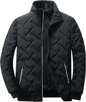 Bomber Jacket for Men Lightweight Cargo Jacket Coat Button Up Winter Outerwear Fashion Casual Stand Collar Coats