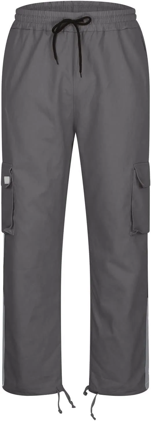 Cambkatl Men's Casual Cargo Pants Colorblock Straight Leg Workout Joggers Sweatpants Outdoor Hiking Pants with Multi-Pockets