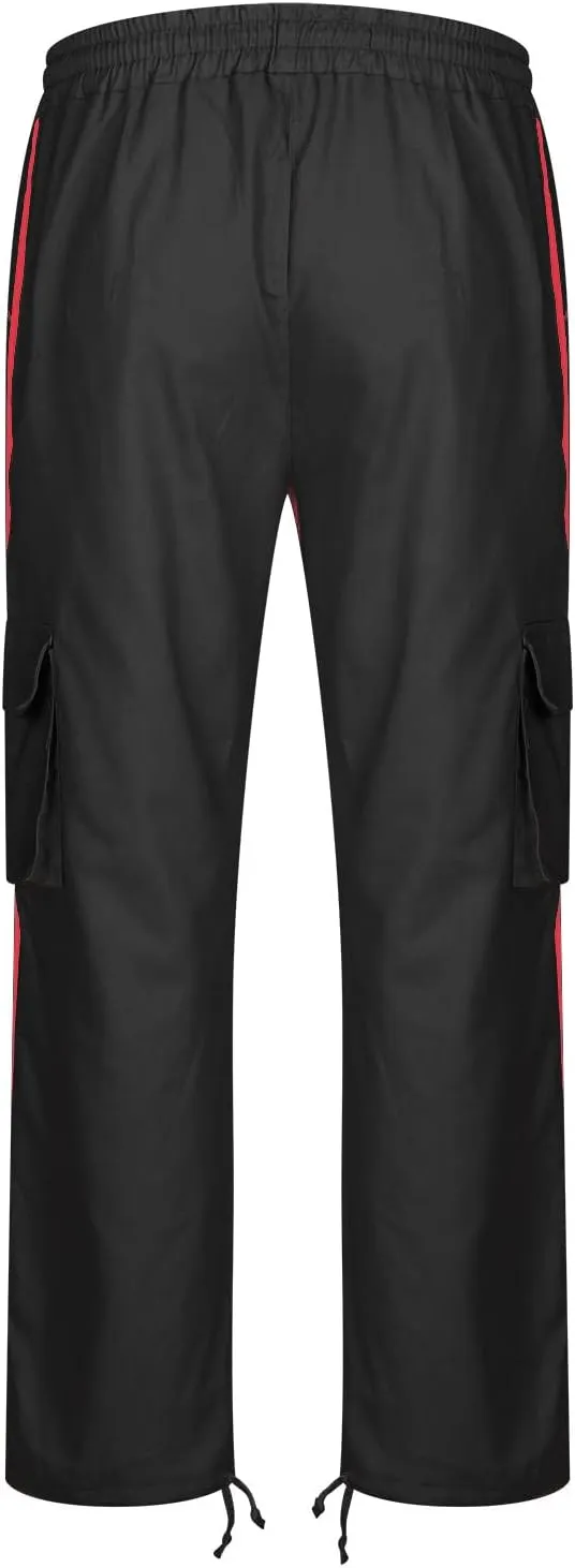 Cambkatl Men's Casual Cargo Pants Colorblock Straight Leg Workout Joggers Sweatpants Outdoor Hiking Pants with Multi-Pockets