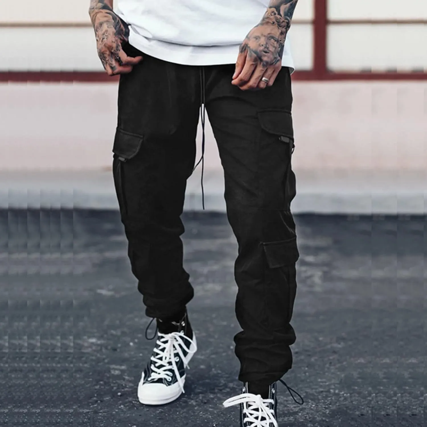 Cargo Pants for Men Baggy Joggers Pants Chino Trousers Sweatpants Long Pants Workout Trousers Men's Fleece Sweatpants