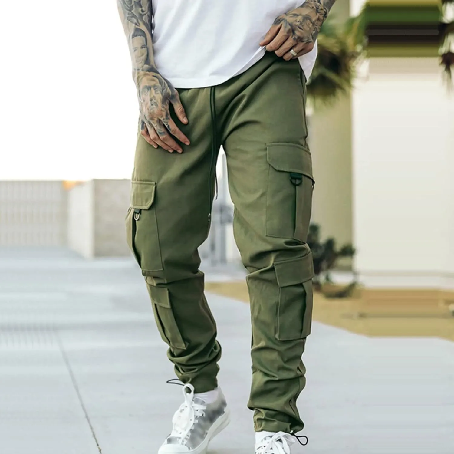 Cargo Pants for Men Baggy Joggers Pants Chino Trousers Sweatpants Long Pants Workout Trousers Men's Fleece Sweatpants