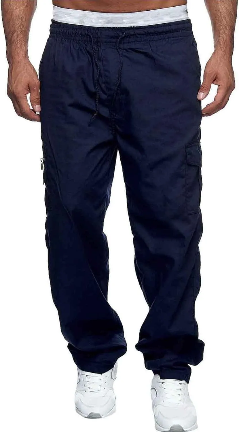 Cargo Pants for Men Relaxed Fit Mens Cargo Pants Comfortable Basic Pants Sport Daily Workout Pants Mens Baggy Joggers