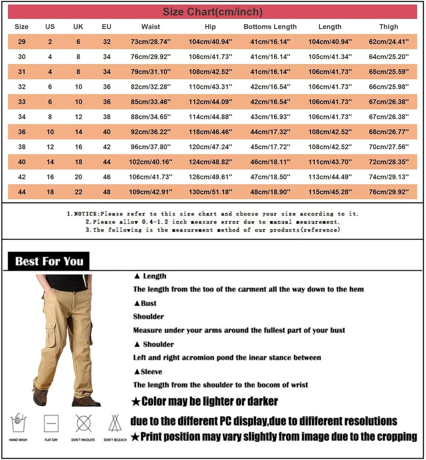 Cargo Pants Men Thickened Pants Cotton Pocket Multi Color Large Sanitary Trousers Lightweight Hiking Trousers