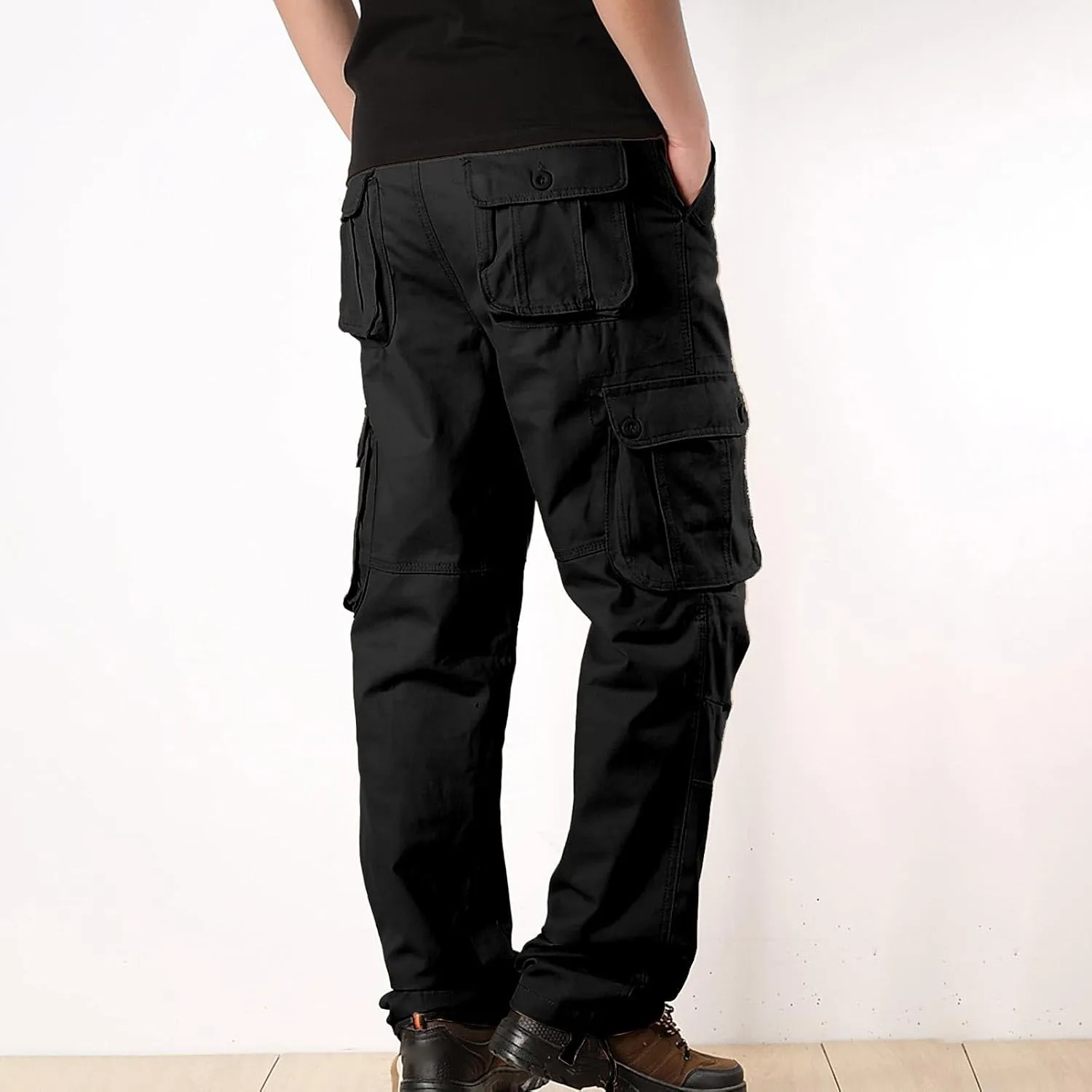 Cargo Pants Men Thickened Pants Cotton Pocket Multi Color Large Sanitary Trousers Lightweight Hiking Trousers