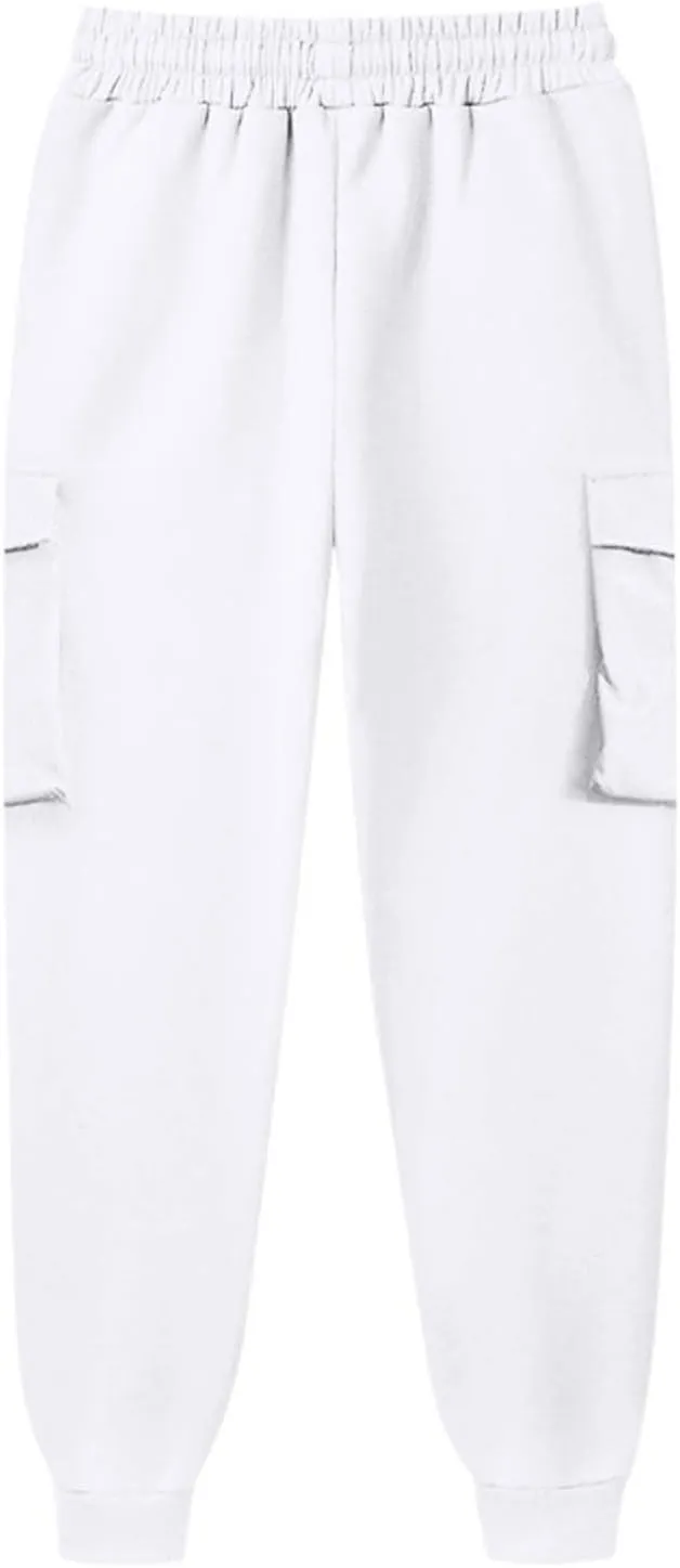 Cargo Pants Women Fleece Lined Joggers Sweatpants Baggy Casual Athletic Jogging Pants with Pocket Trendy Fall Outfits