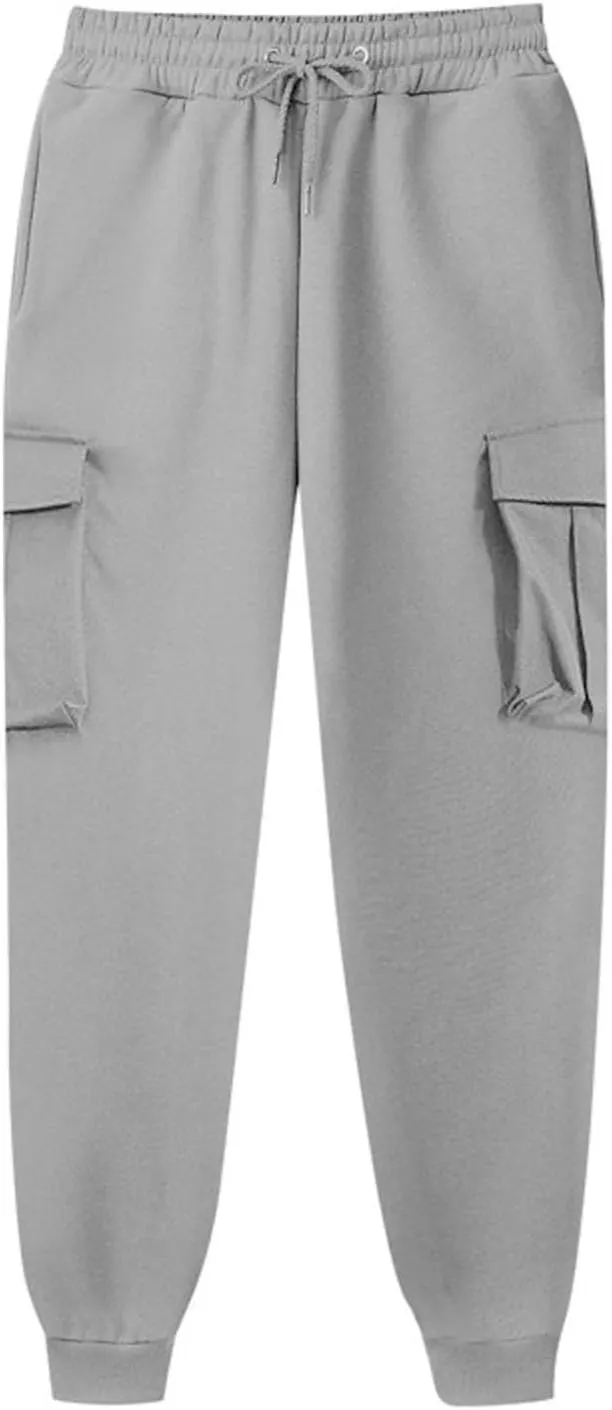 Cargo Pants Women Fleece Lined Joggers Sweatpants Baggy Casual Athletic Jogging Pants with Pocket Trendy Fall Outfits