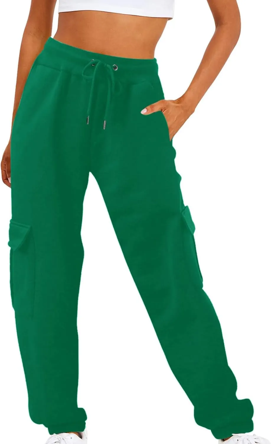 Cargo Pants Women Fleece Lined Joggers Sweatpants Baggy Casual Athletic Jogging Pants with Pocket Trendy Fall Outfits