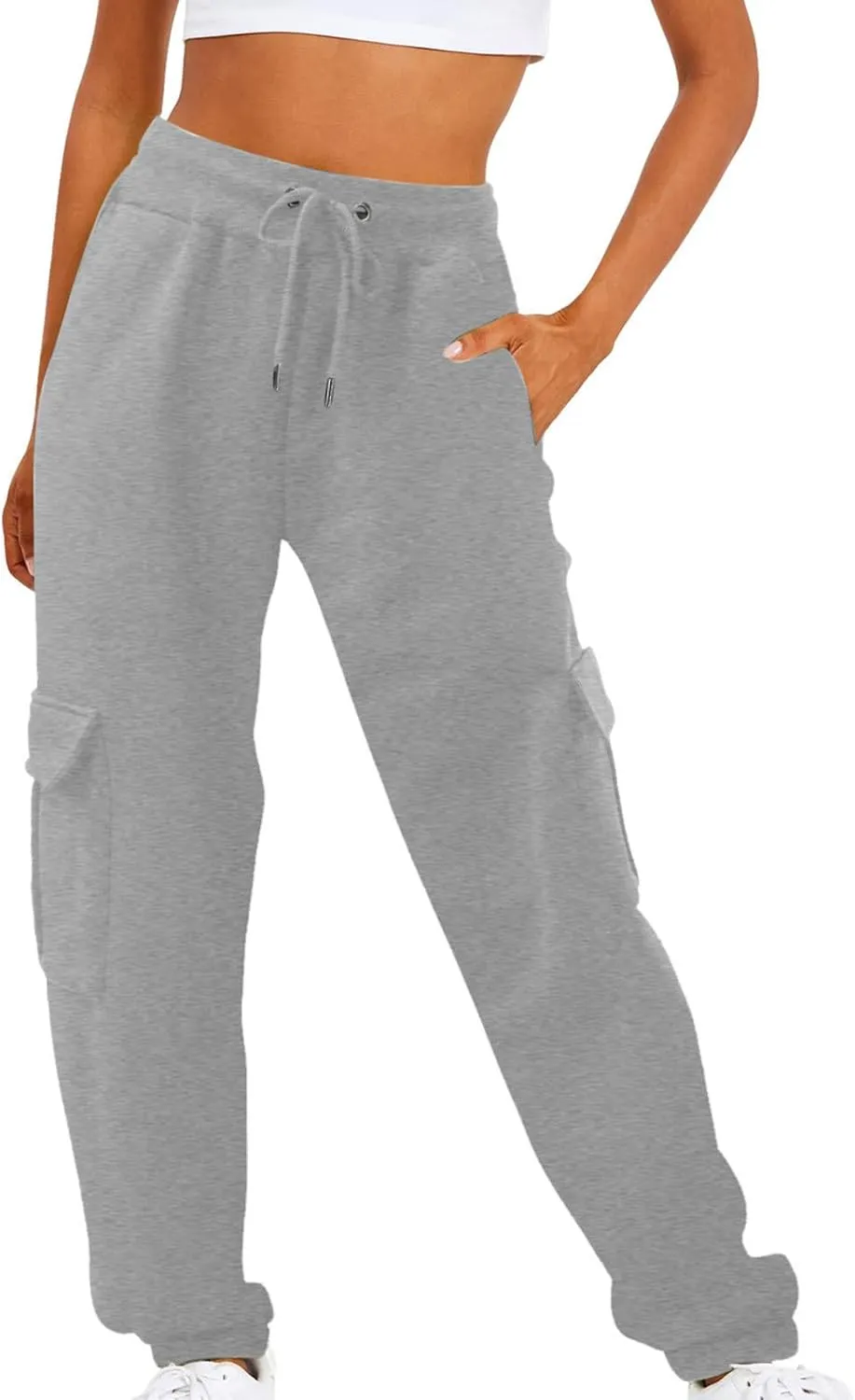 Cargo Pants Women Fleece Lined Joggers Sweatpants Baggy Casual Athletic Jogging Pants with Pocket Trendy Fall Outfits