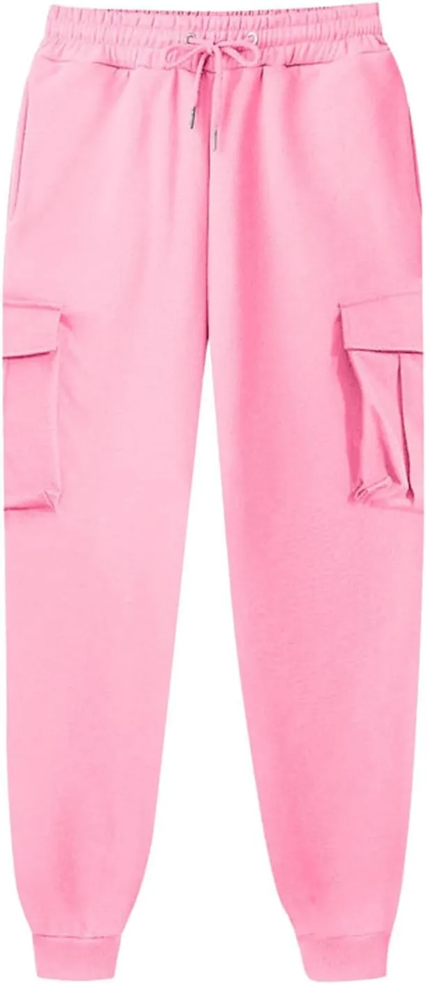 Cargo Pants Women Fleece Lined Joggers Sweatpants Baggy Casual Athletic Jogging Pants with Pocket Trendy Fall Outfits
