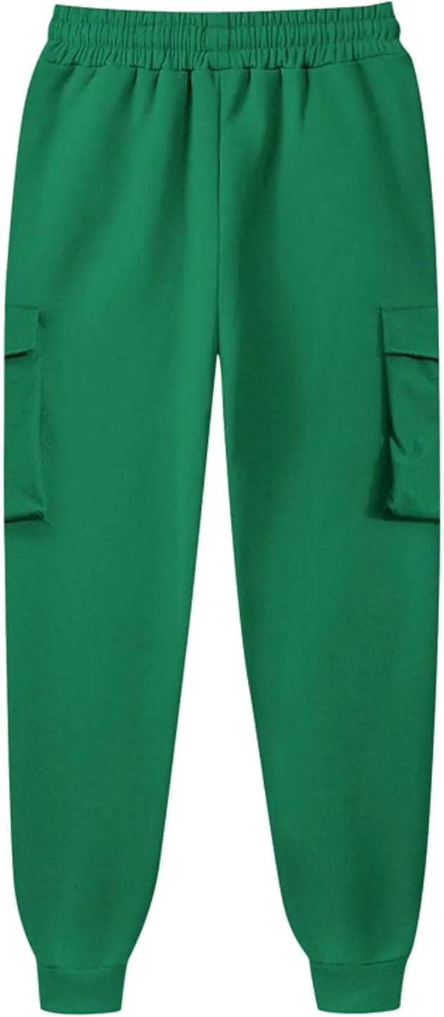 Cargo Pants Women Fleece Lined Joggers Sweatpants Baggy Casual Athletic Jogging Pants with Pocket Trendy Fall Outfits