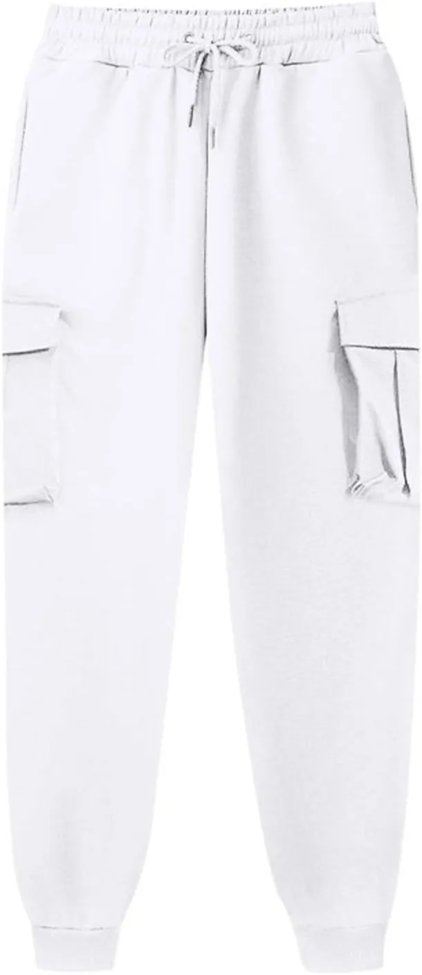 Cargo Pants Women Fleece Lined Joggers Sweatpants Baggy Casual Athletic Jogging Pants with Pocket Trendy Fall Outfits