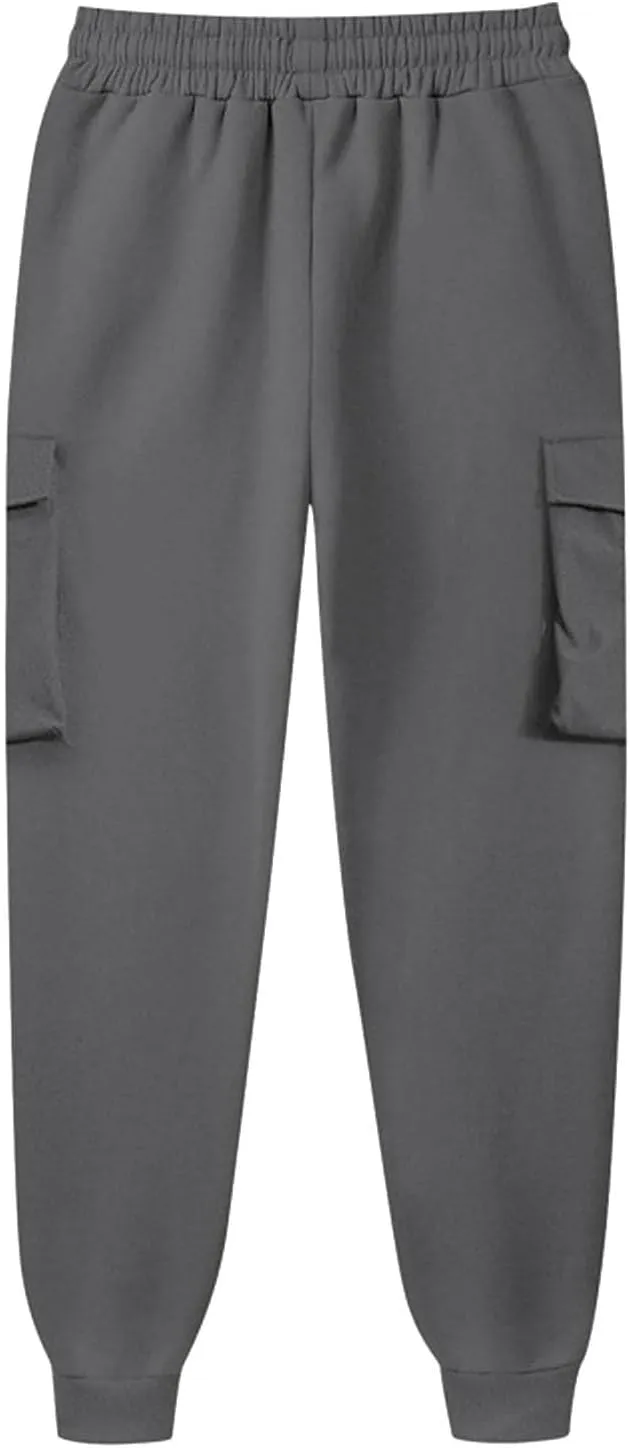 Cargo Pants Women Fleece Lined Joggers Sweatpants Baggy Casual Athletic Jogging Pants with Pocket Trendy Fall Outfits