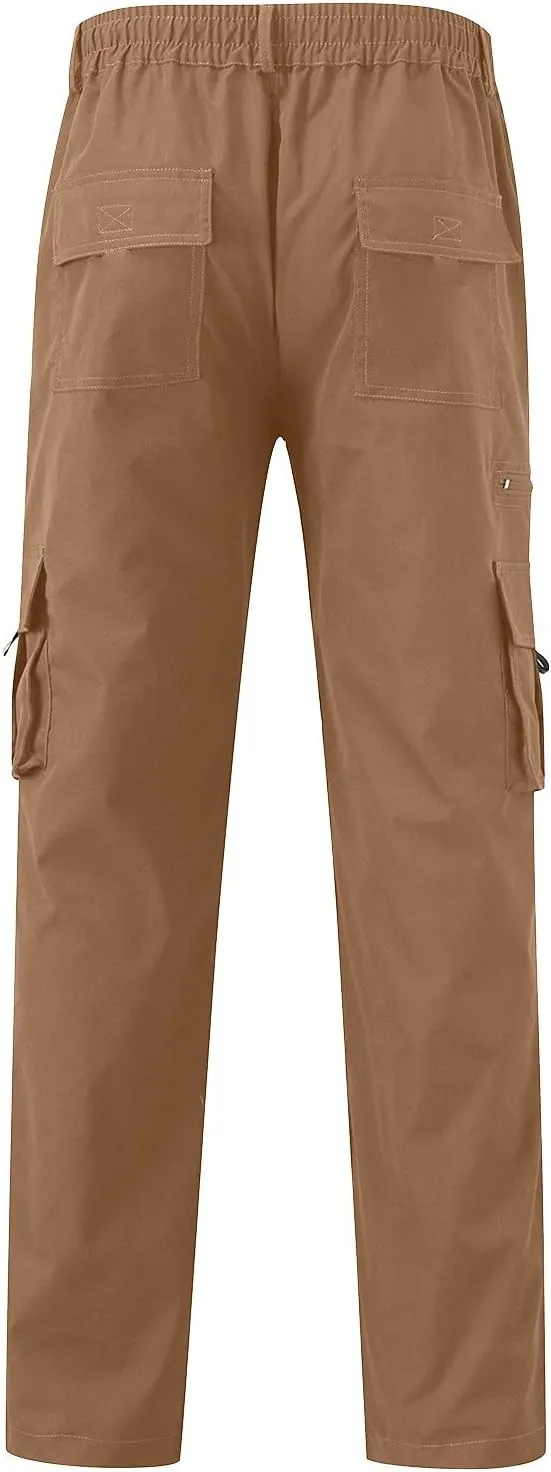 Cargo Sweatpants for Men Mens Lounge Pants Linen Drawstring Elastic Waist Baggy Drop Crotch Sweatpants Trousers Mens