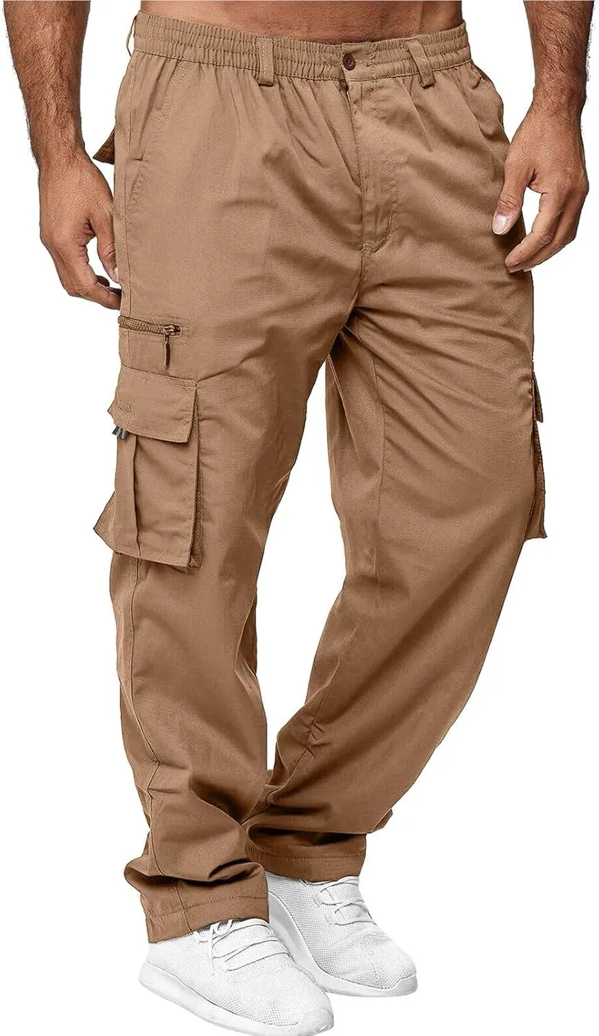 Cargo Sweatpants for Men Mens Lounge Pants Linen Drawstring Elastic Waist Baggy Drop Crotch Sweatpants Trousers Mens